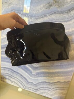 Dior Black Patent Cosmetic Pouch